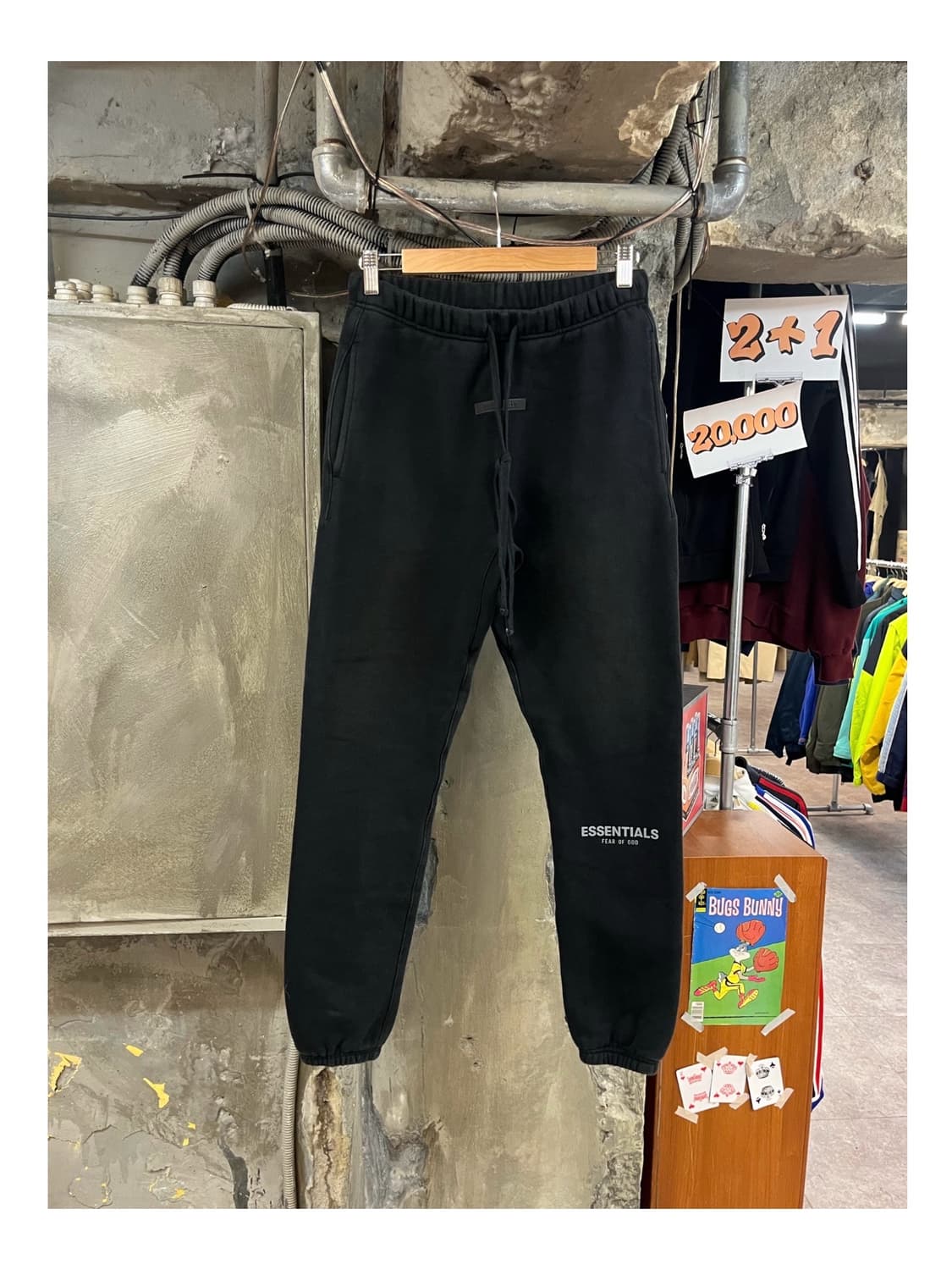 피어오브갓 에센셜 기모 스웻 조거 팬츠 블랙 XS #csz3639  상품이미지1