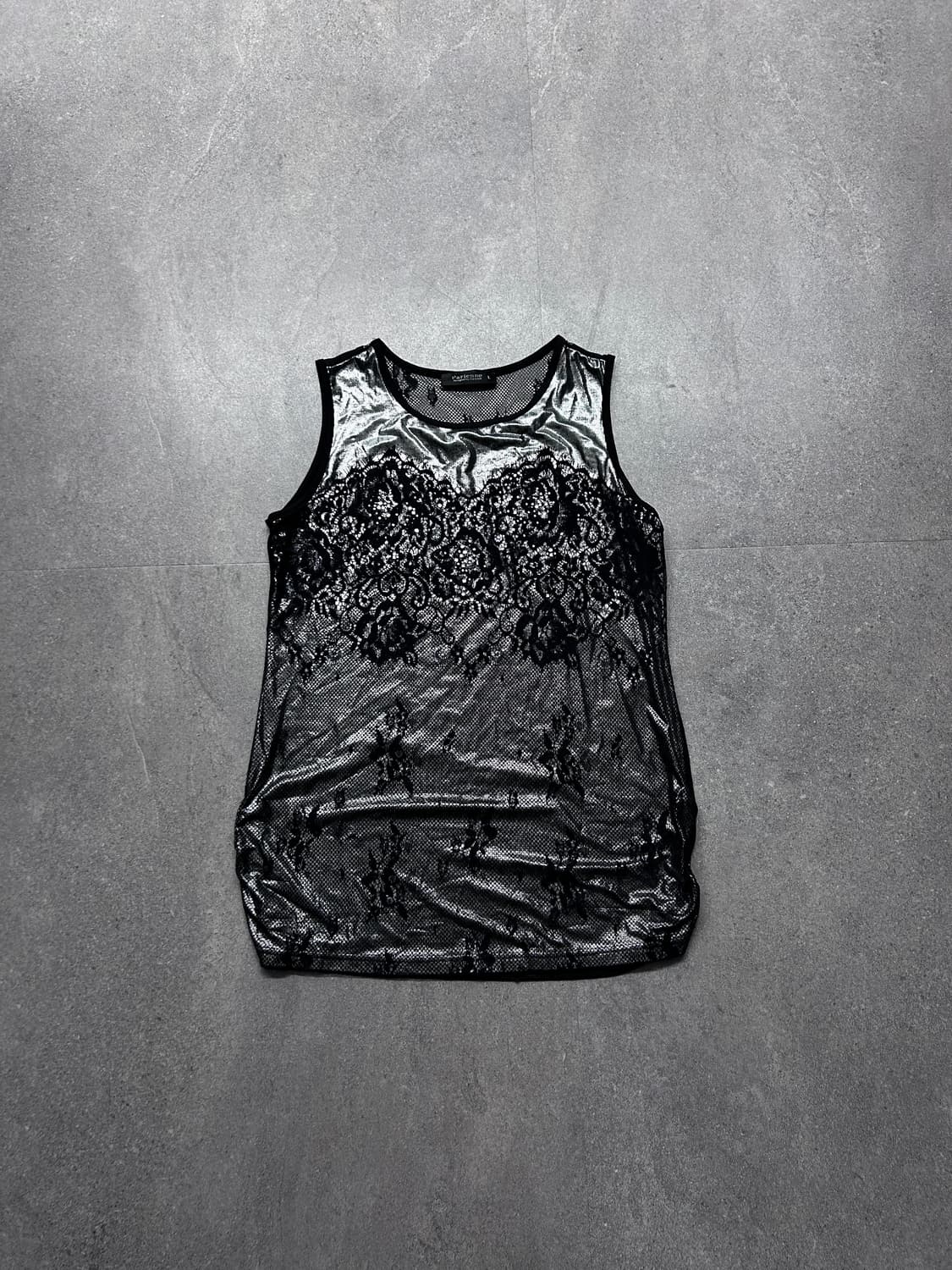 Parienne 실버 자카드 레이스 레이어드 슬리브리스 상품이미지3