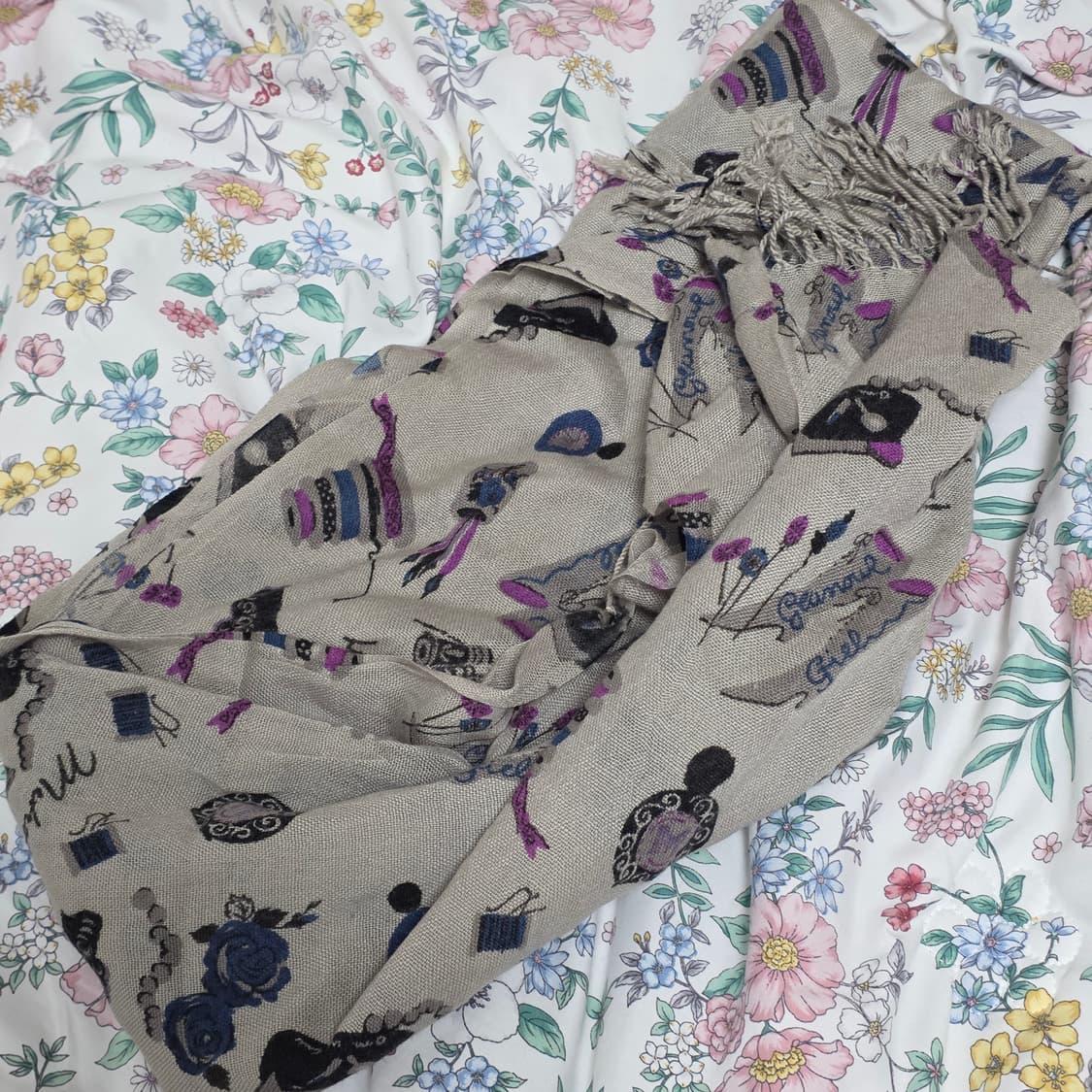 메트로시티 빈티지)로맨틱 패턴 머플러 스카프 상품이미지4