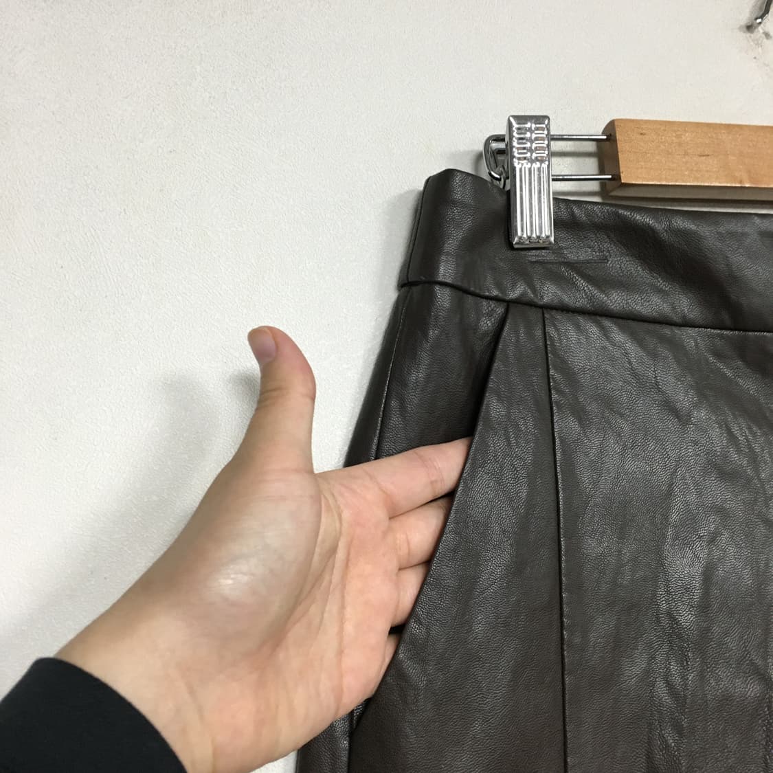 랑방 와이드 하프 레더 팬츠 67 상품이미지2