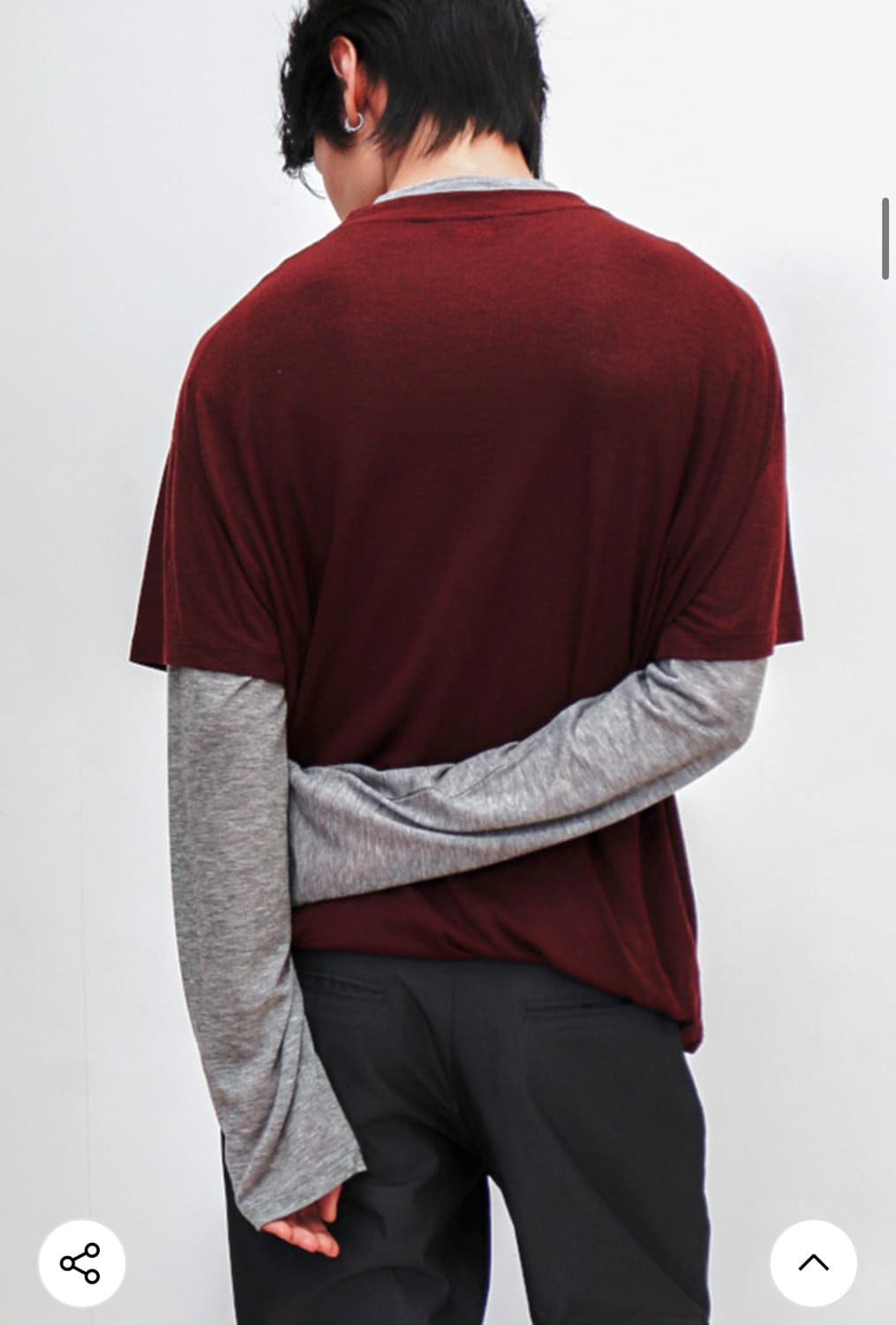 애니타임로릭 레이어드 롱슬리브 Gray/Burgundy 상품이미지3