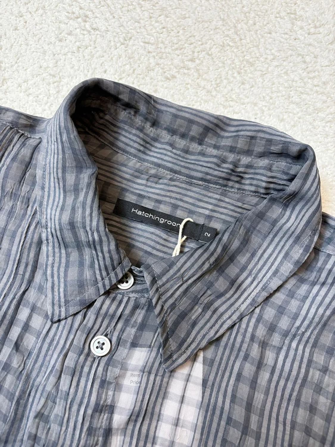 해칭룸 클래식 셔링 체크 셔츠 PN6495 상품이미지4