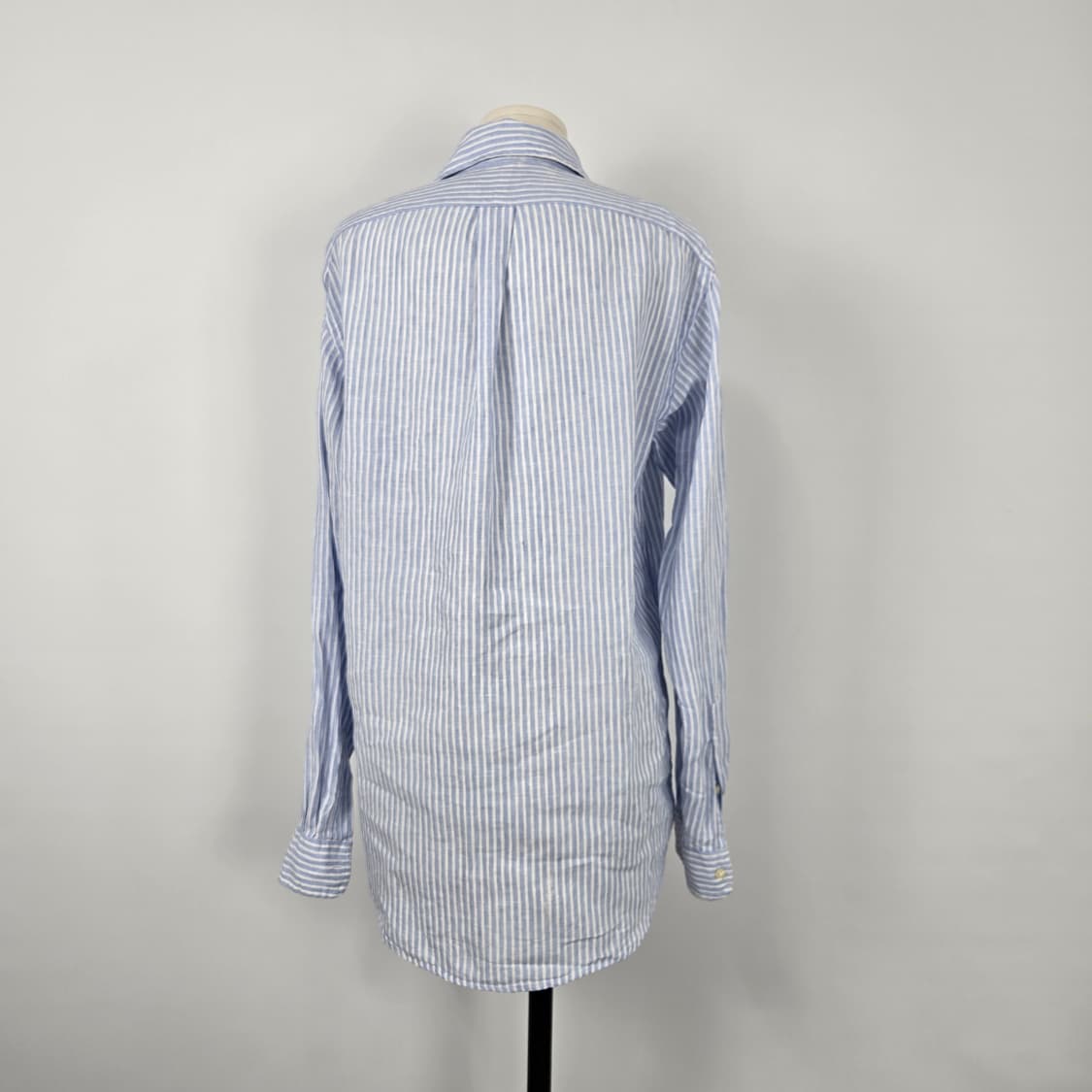 0068.폴로 랄프로렌  스트라이프린넨 셔츠 블루S 상품이미지2