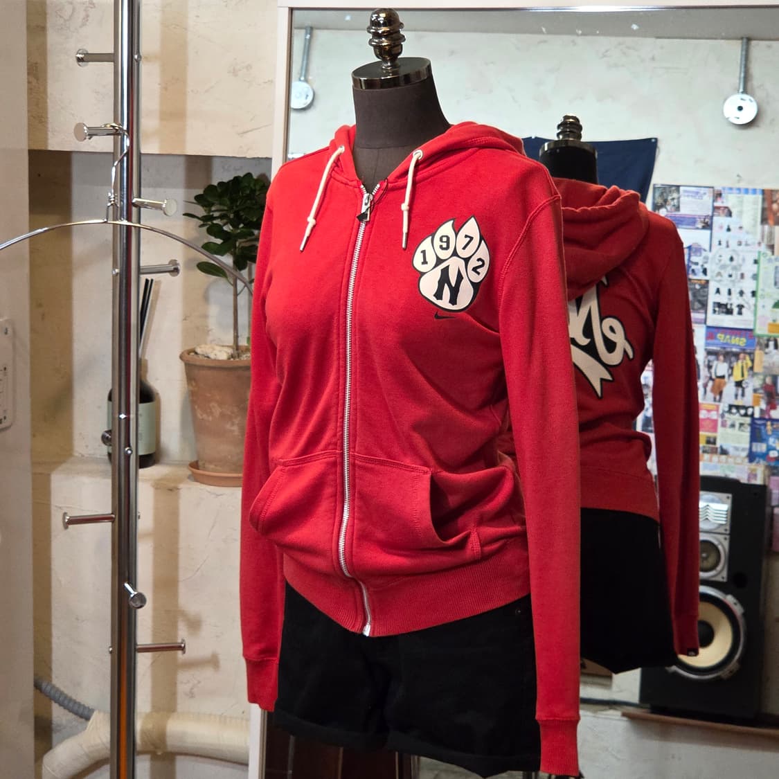 나이키 빅 프린팅 슬림핏 레드 후드집업 상품이미지2