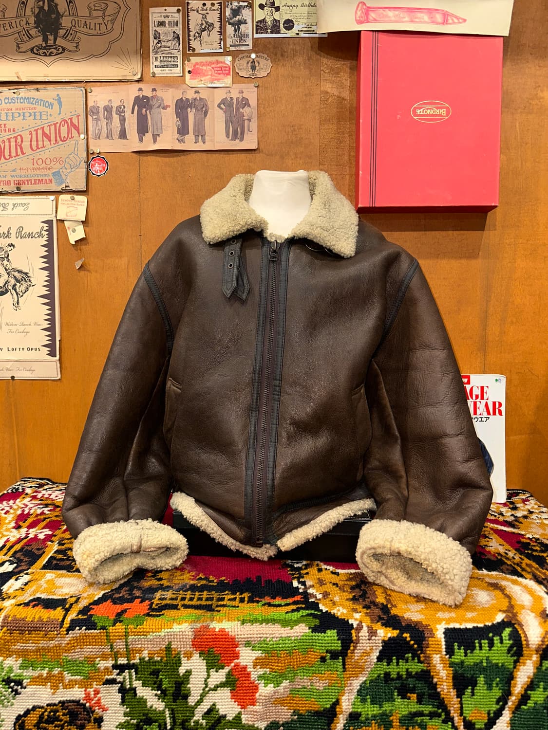 ( XL-2XL ) B3무스탕 레더자켓 워크웨어 빅사이즈가죽 가죽자켓 상품이미지1