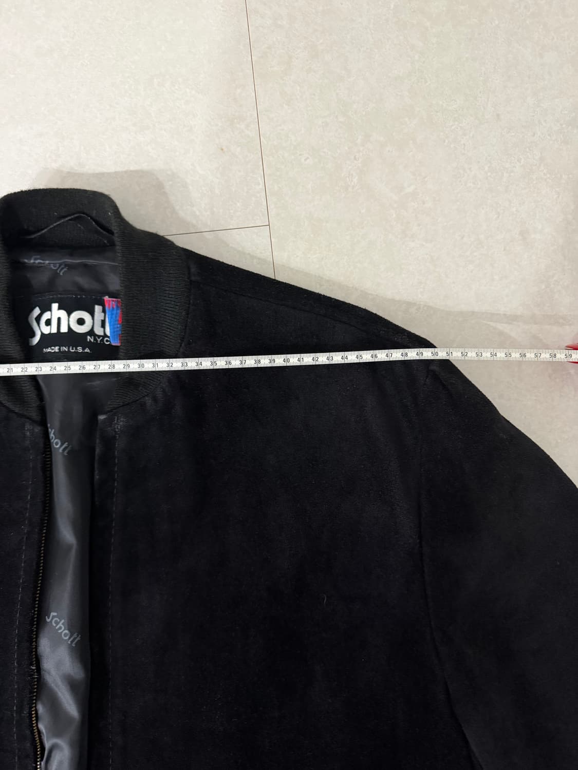 쇼트 스웨이드 자켓 블랙 42 schott 상품이미지4