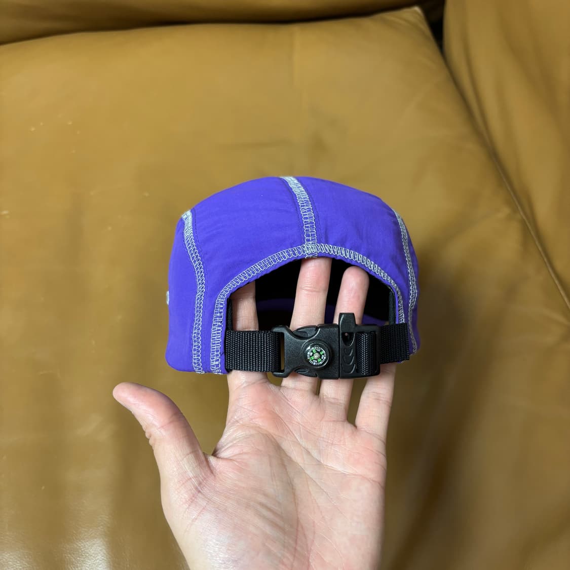 슈프림 캠프캡 모자 박스로고 23SS 리플렉티브 스티치 퍼플 상품이미지7