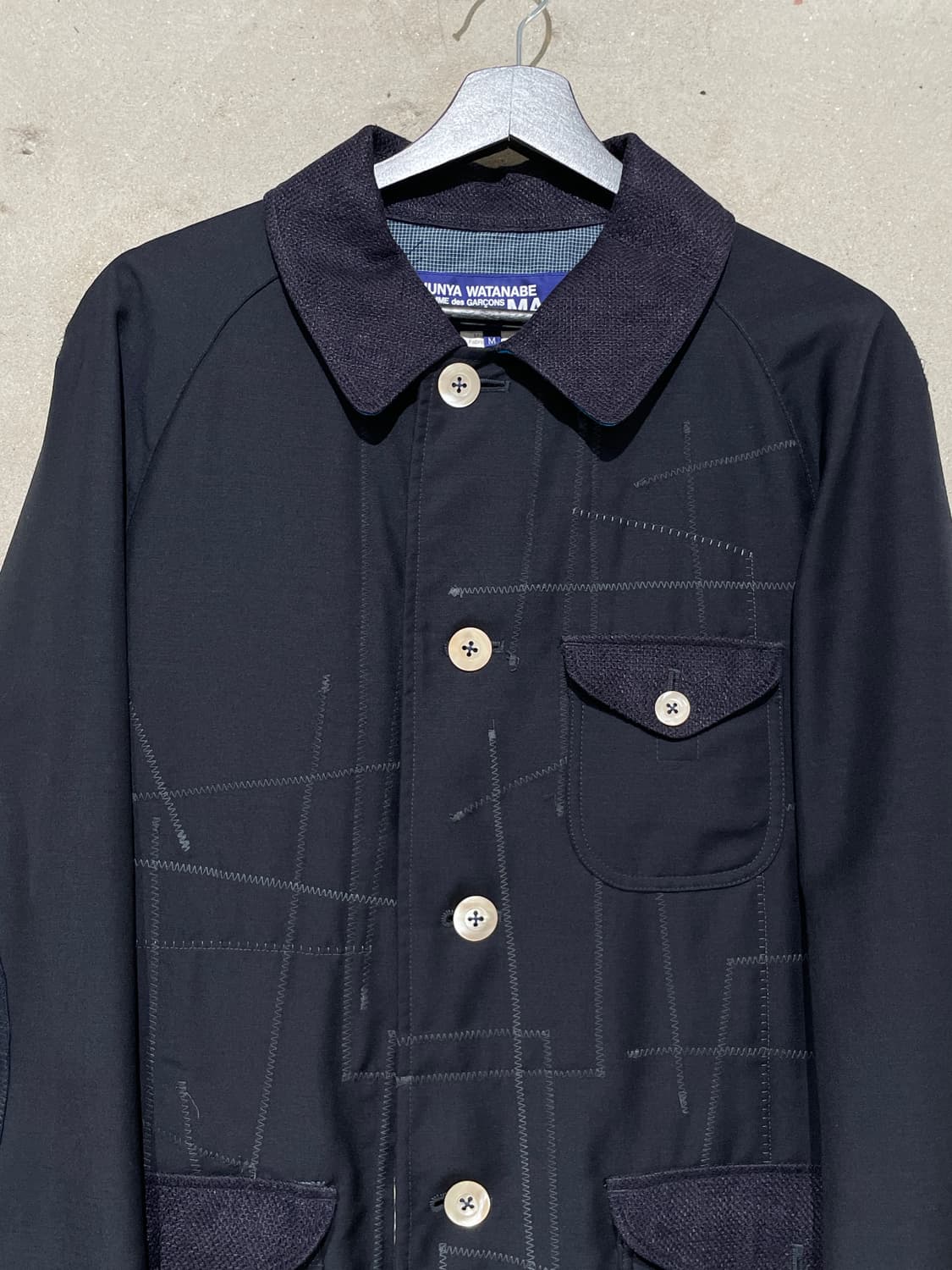 준야 와타나베 맨 패치워크 리버시블 카라넥 숏 코트 상품이미지2