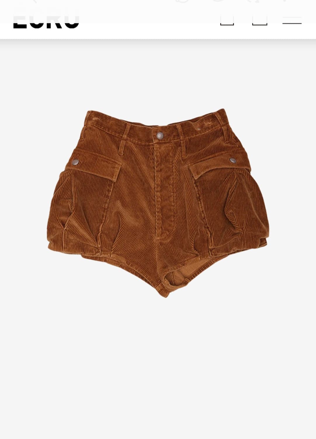 r13 코듀로이 버블쇼츠 브라운 24싸이즈 새상품 상품이미지1