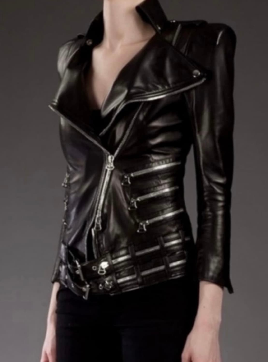 발망 aw09 데카르넹 더블 밸티드 레더자켓  상품이미지2