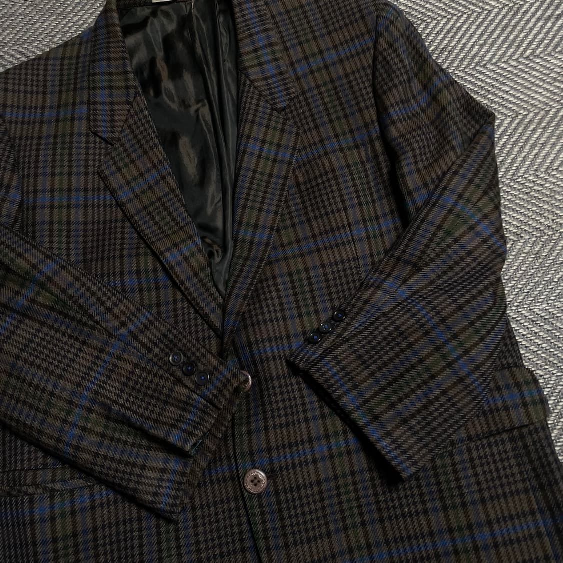빈티지 아카이브 체크패턴 투버튼 블레이저y 5382 상품이미지5
