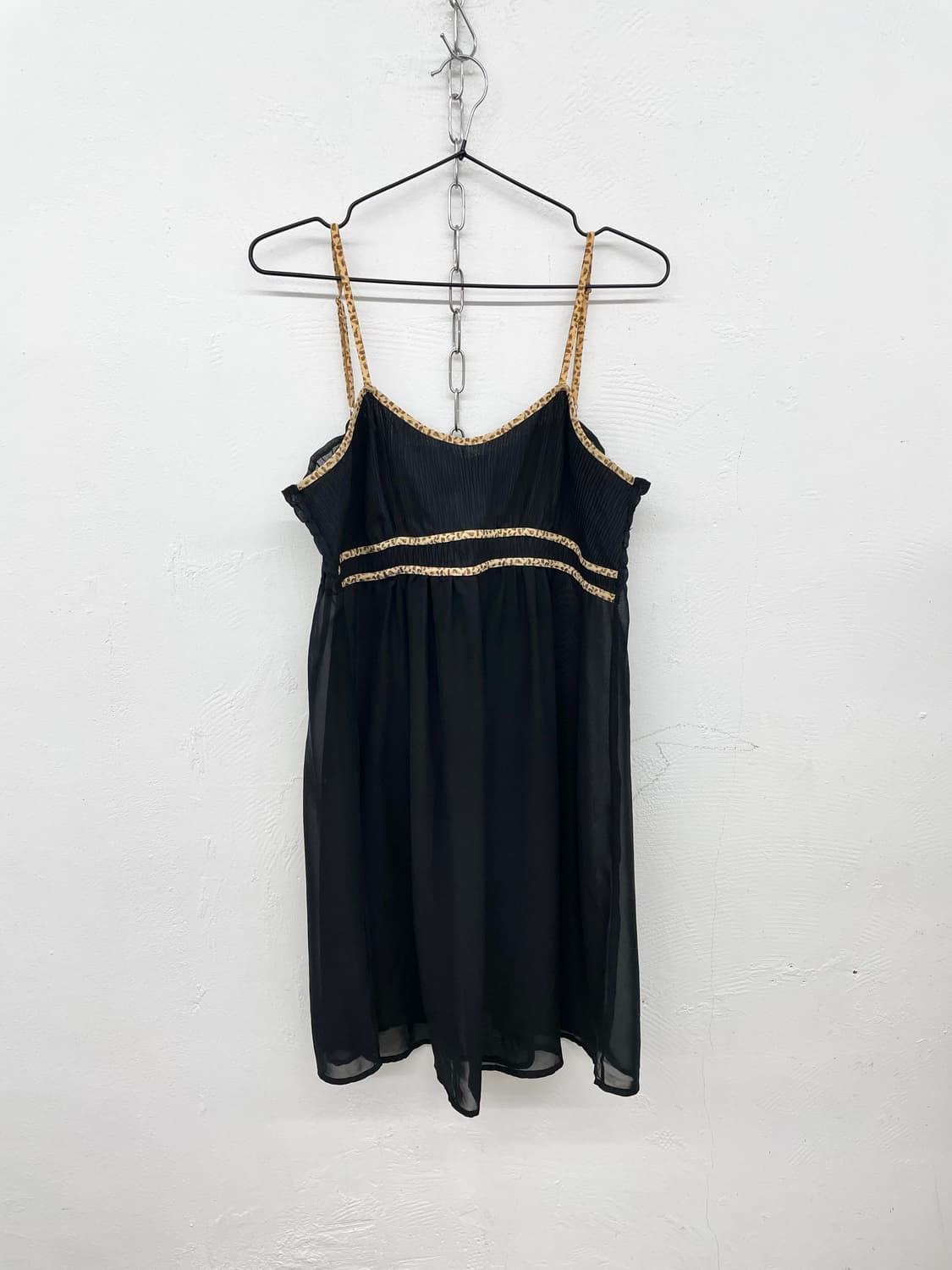 블랙 호피 라인 슬립 상품이미지4