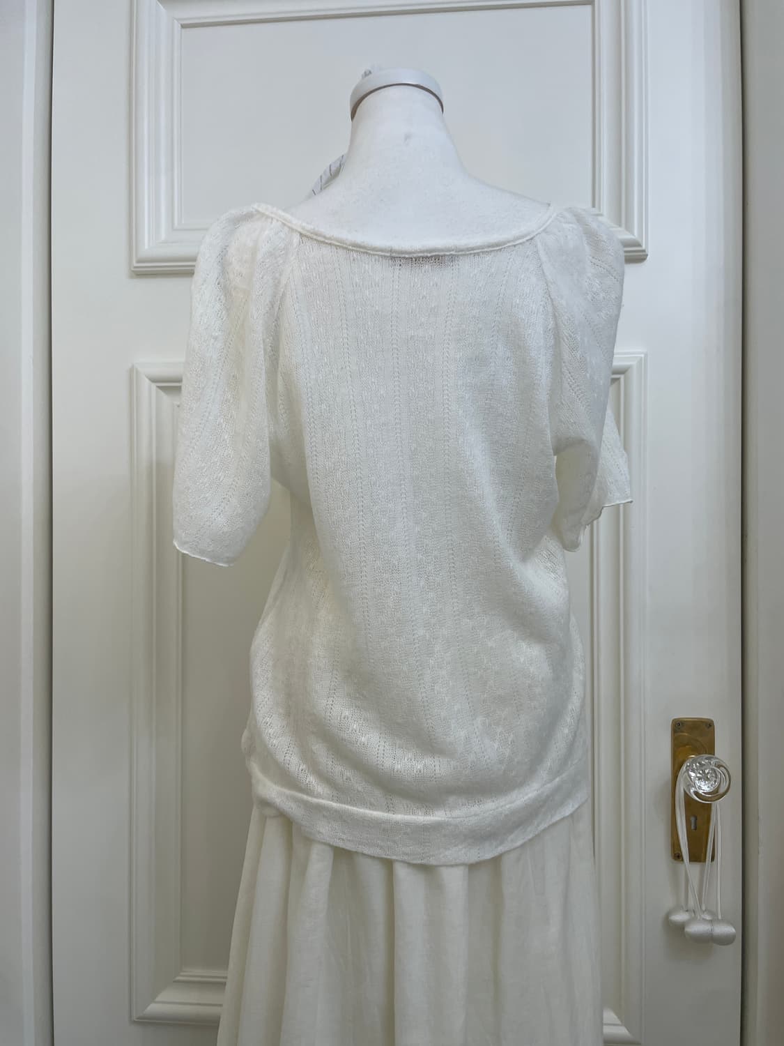 ivory lace point mori knit top(size-L) 상품이미지5