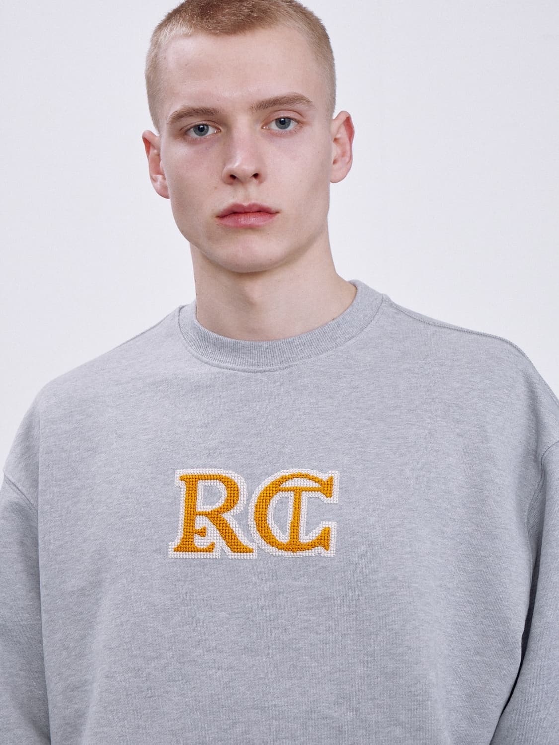 [새상품] 렉토 RC 엠브로이드 스웻셔츠 맨투맨 그레이 상품이미지2