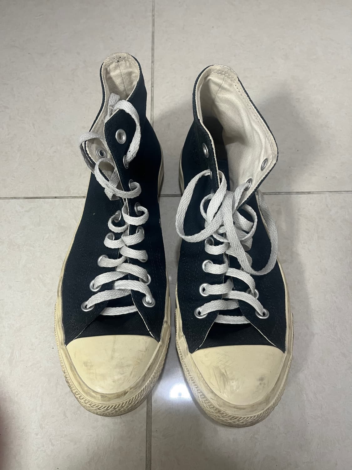 컨버스 꼼데 블랙 하이 스니커즈 상품이미지1