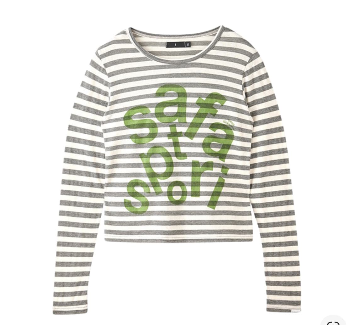 사파리스팟 우먼 1/2 티켓팅 스트라이프 보더 티  상품이미지1