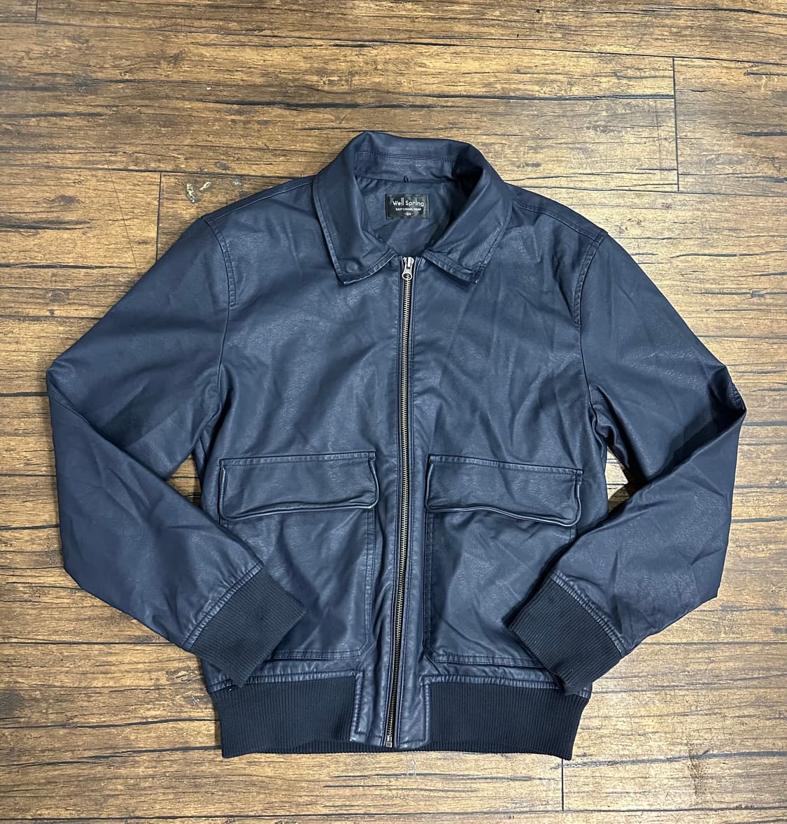 웰스프링 남성 가죽 자켓 100 새제품급 빈티지 올드스쿨느낌 상품이미지1
