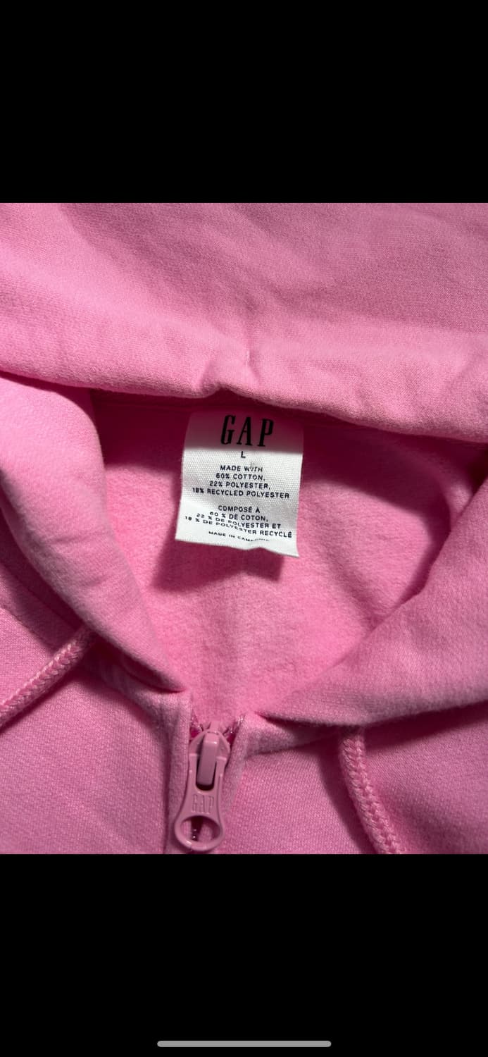갭 딸기핑크 플라워로고 후드집업 상품이미지3
