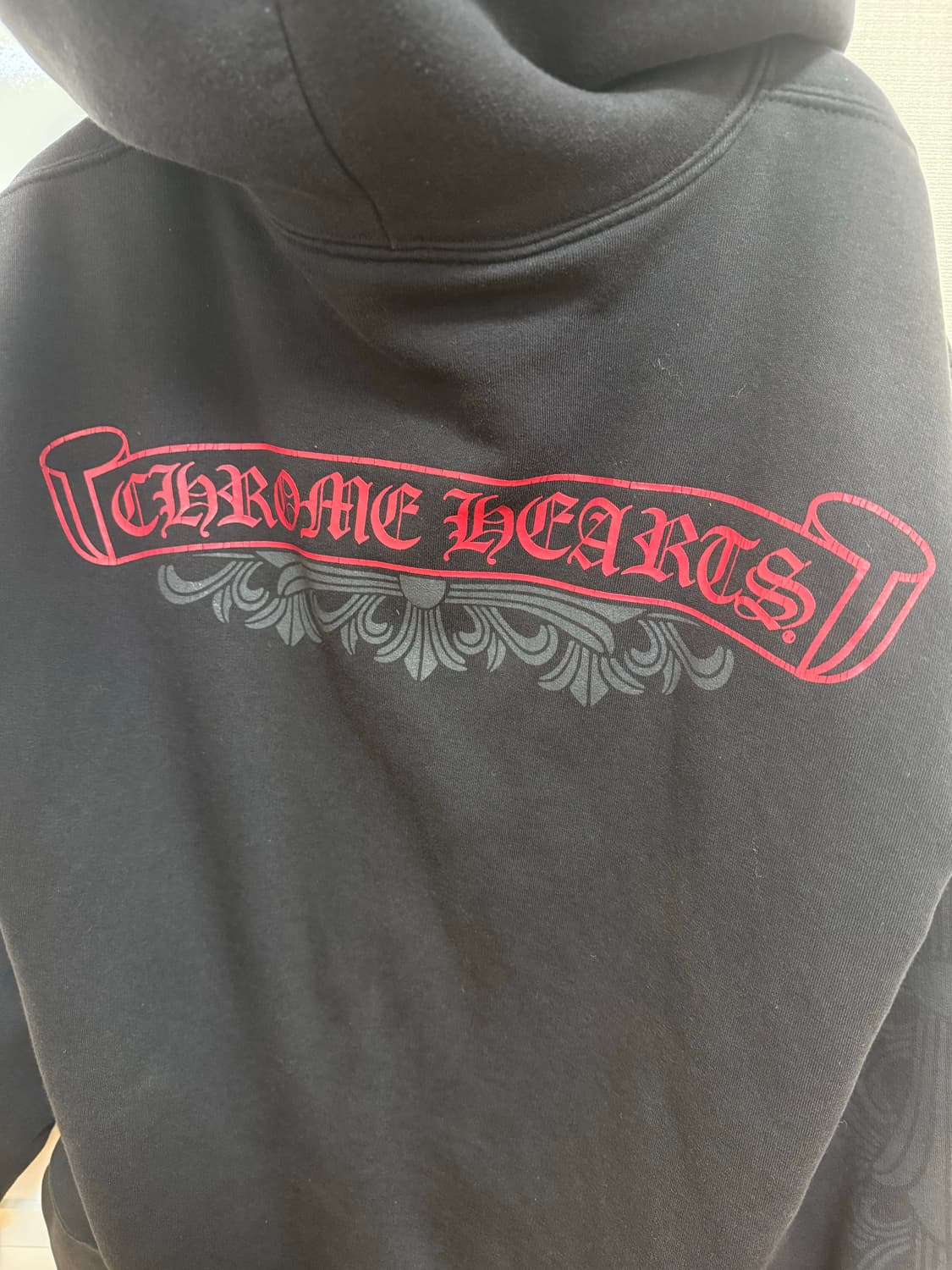 크롬하츠 레드 스크롤 플로럴 후드집업M 상품이미지1