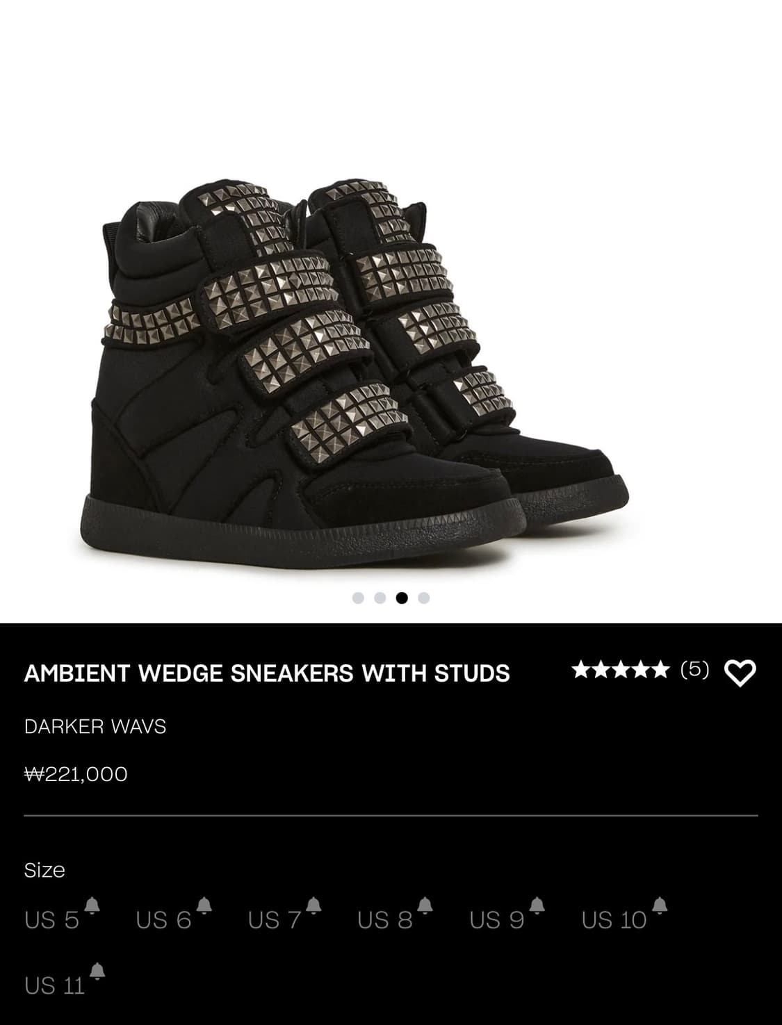 돌스킬 웨지 스니커즈 스터드 플랫폼 통굽 운동화 갸루 y2k 상품이미지1