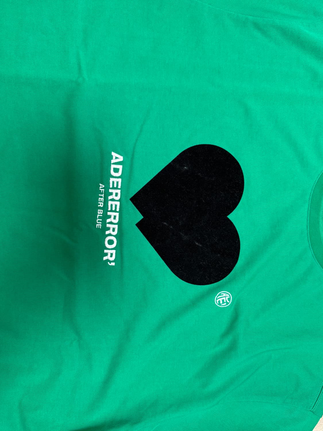 Adererror 트윈 하트 로고 티셔츠 그린 상품이미지3