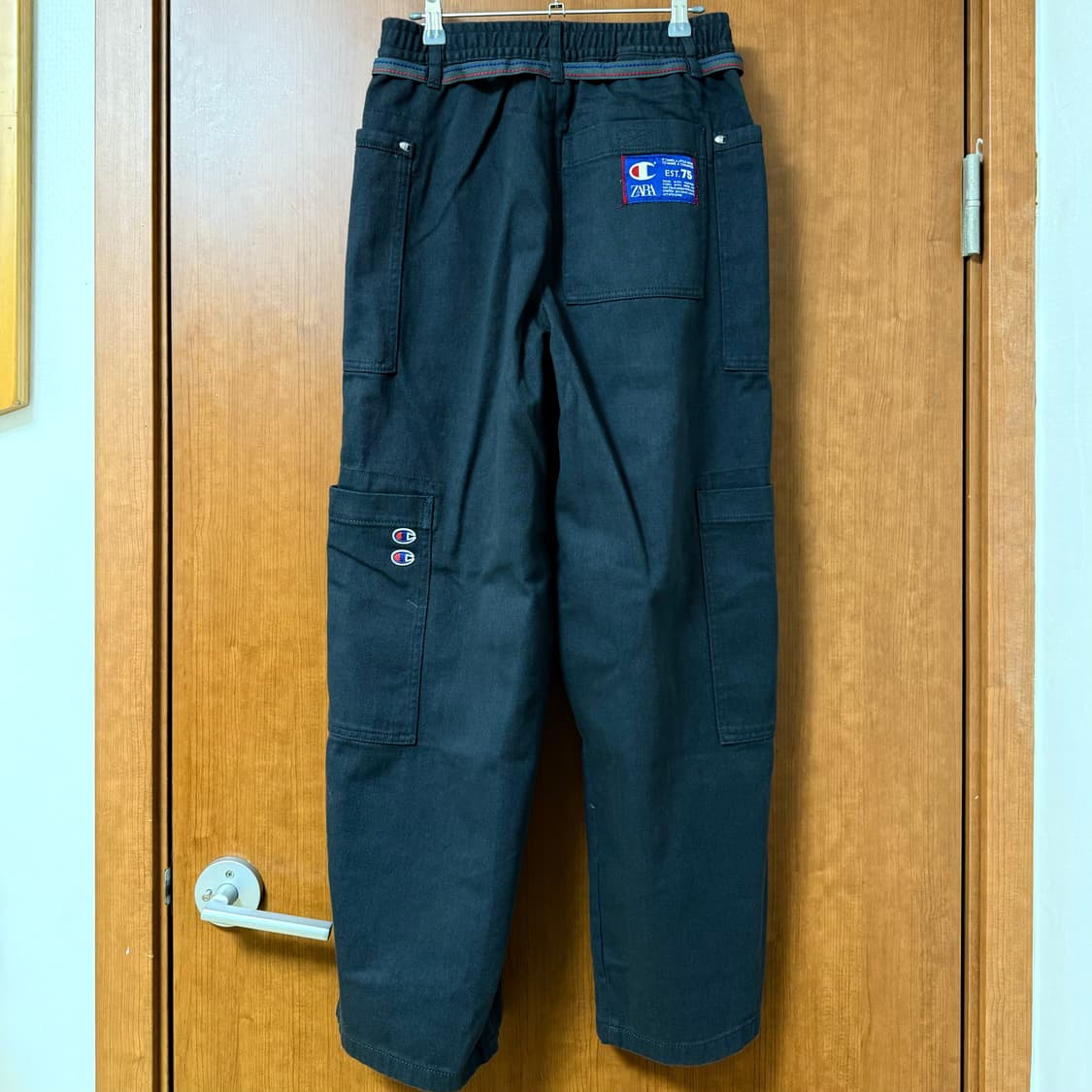 자라 X 챔피온 드로우스트링 와이드 카고 팬츠 S 상품이미지2