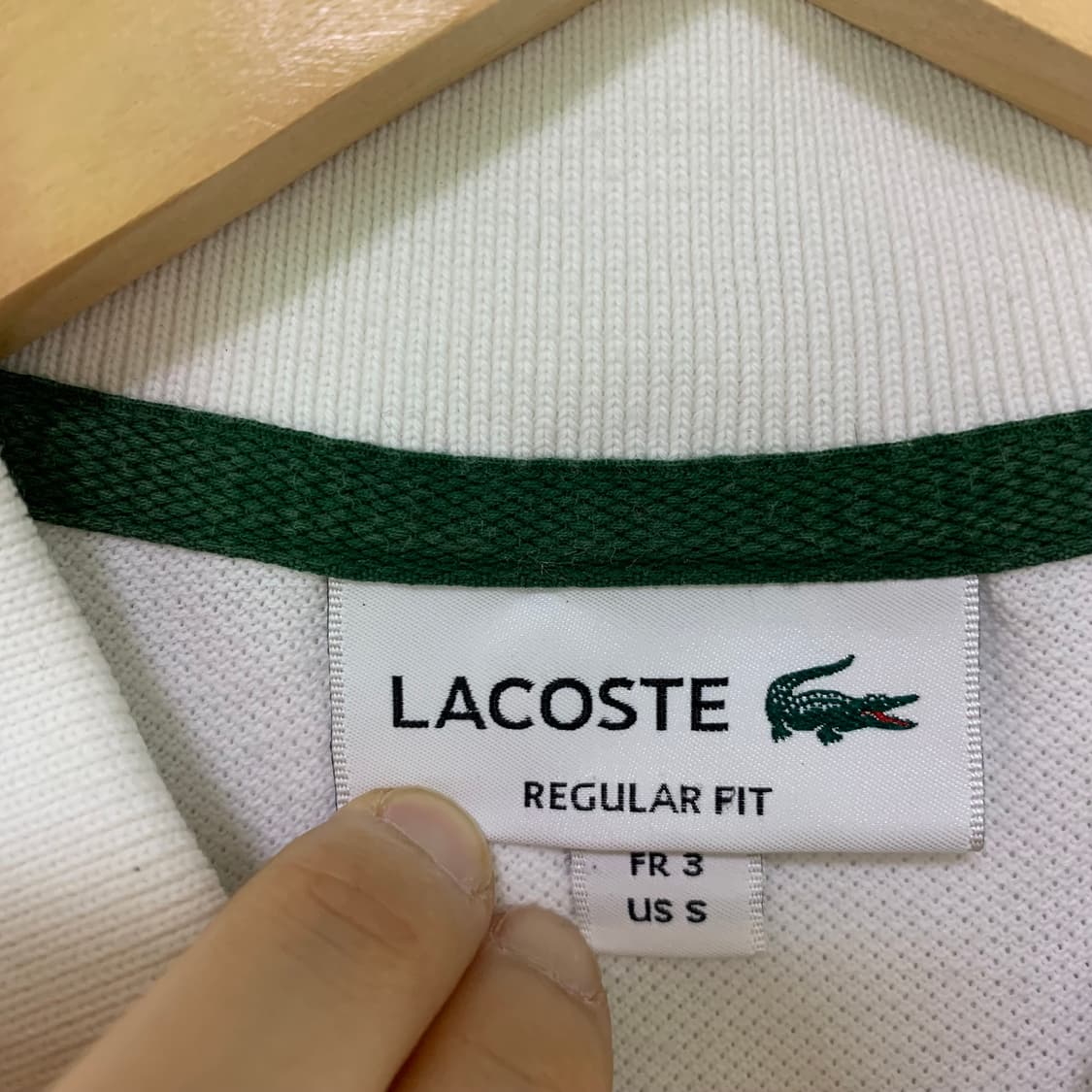 라코스테 화이트 그린 반팔 폴로티 카라 티셔츠 남성 S 남녀공용 상품이미지7