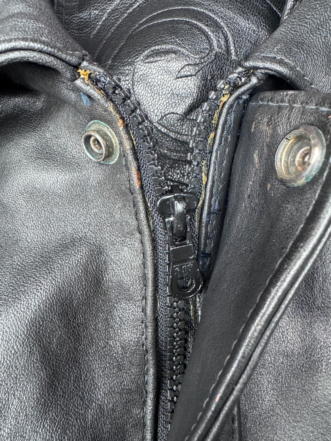 빈티지 00s 원웨이 집업 레더 자켓 L 상품이미지3