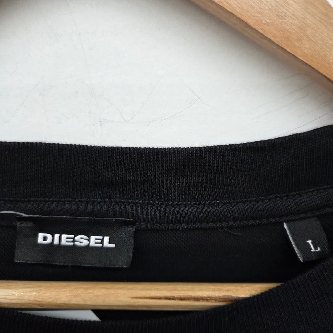 디젤 블랙 레이어드 티셔츠 로고 프린팅 남성 L 상품이미지4
