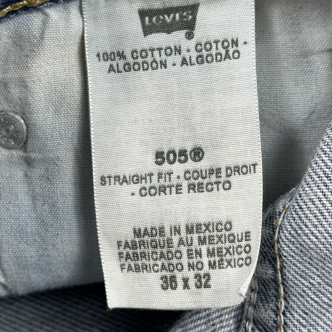 34 리바이스 505 연청 진청 커스텀 레귤러 데님팬츠 상품이미지6