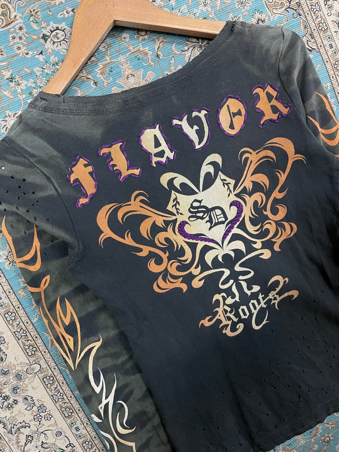 JPN Y2K 핀터 딱붙 데미지 롱슬리브1687 상품이미지5