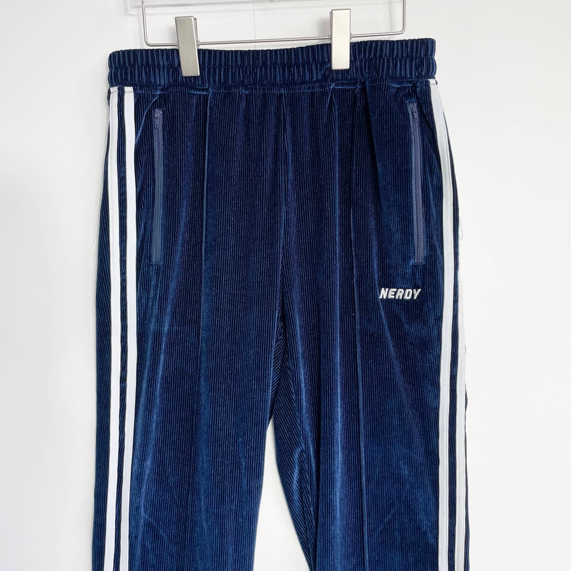 F1 널디(NERDY) 코듀로이 벨벳 트랙 팬츠 네이비 M사이즈 상품이미지2