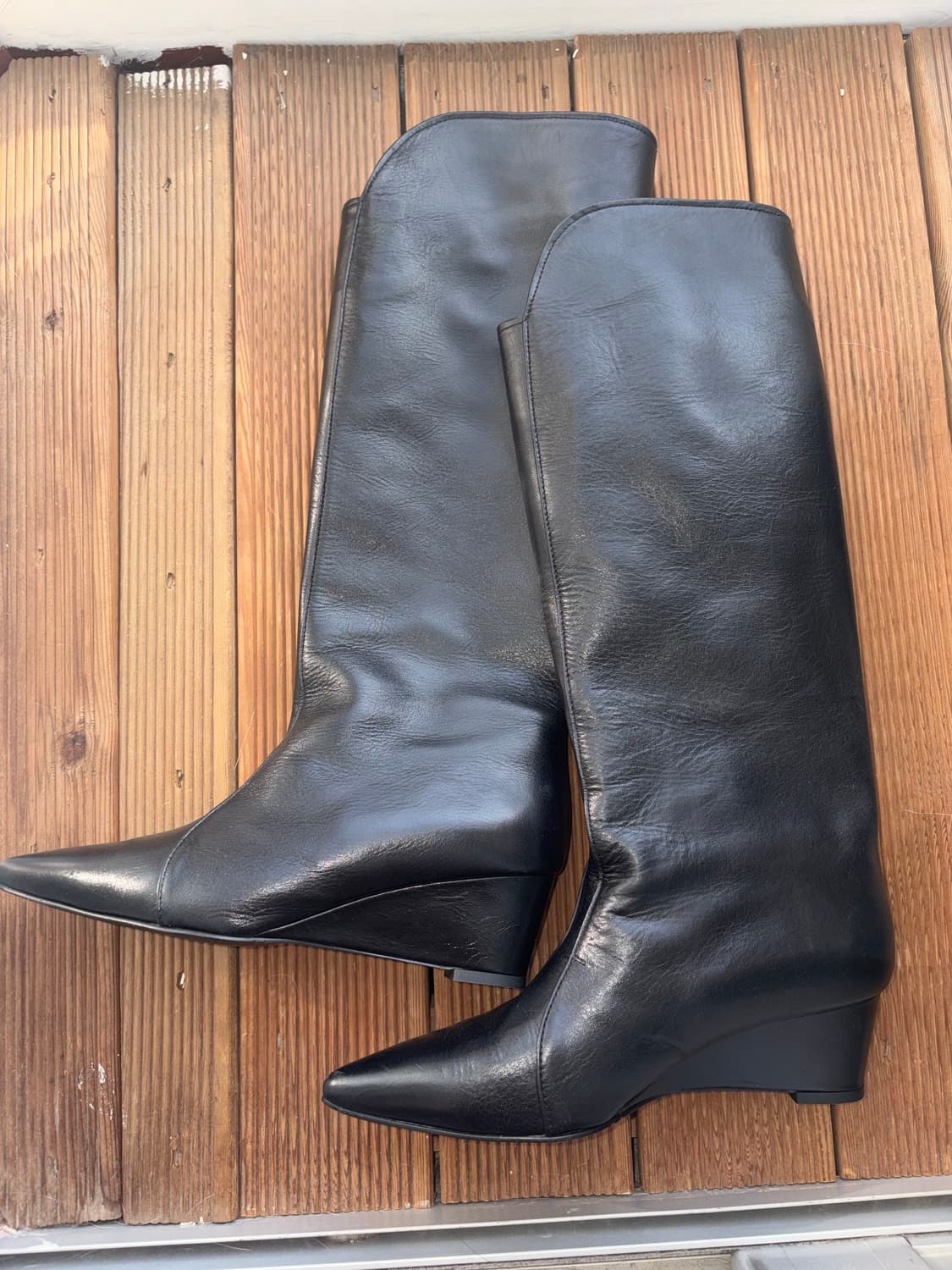 Curved Wedge Leather boots (쓰리투에이티) 상품이미지6