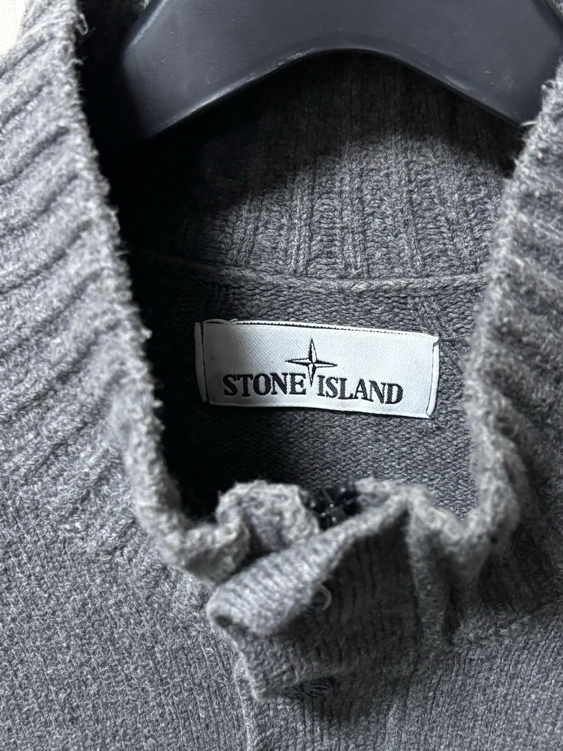 스톤 니트 하프집업 그레이L 상품이미지4