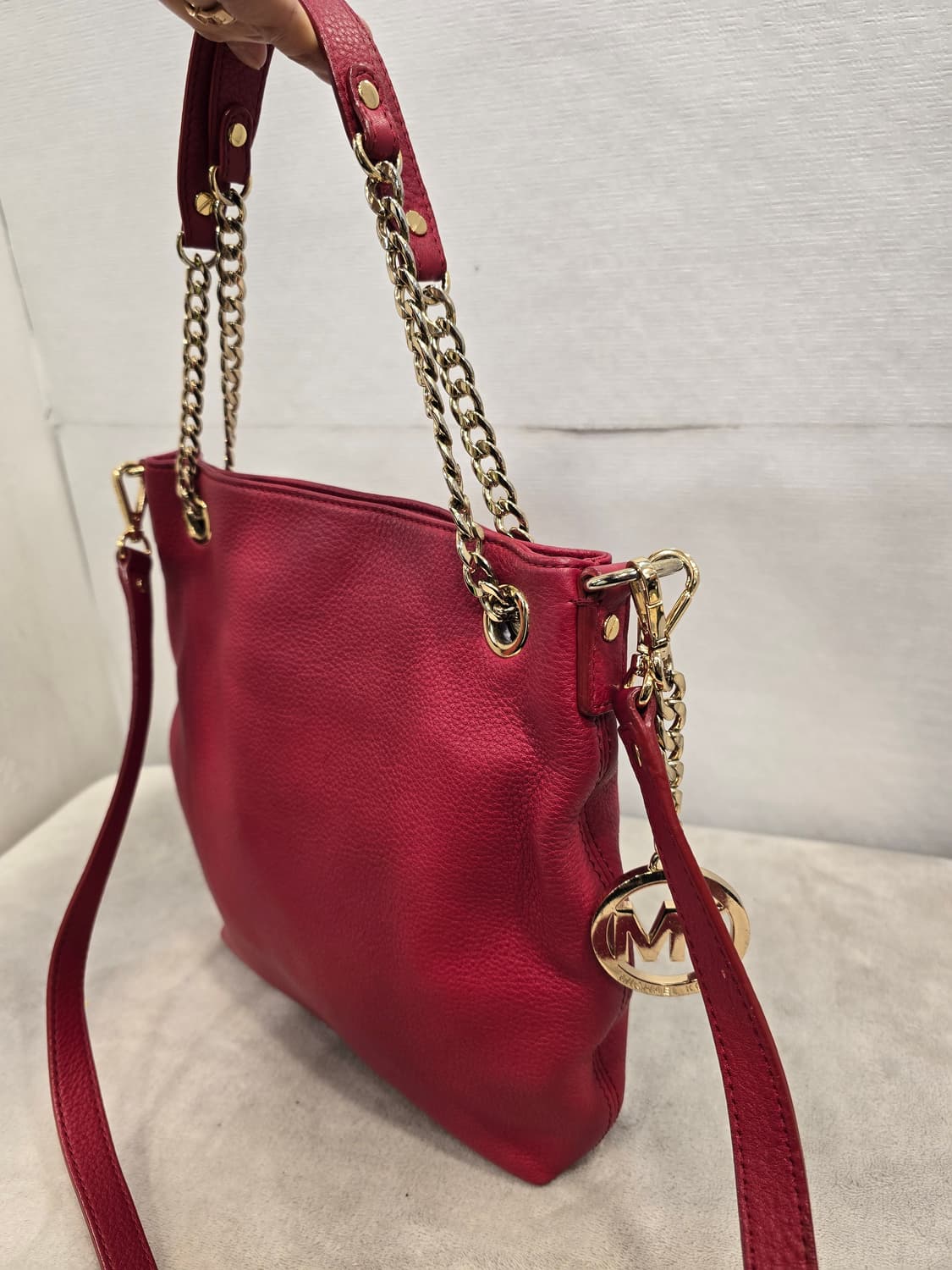 마이클 코어스 레드 가죽 체인 숄더백 크로스백 상품이미지4