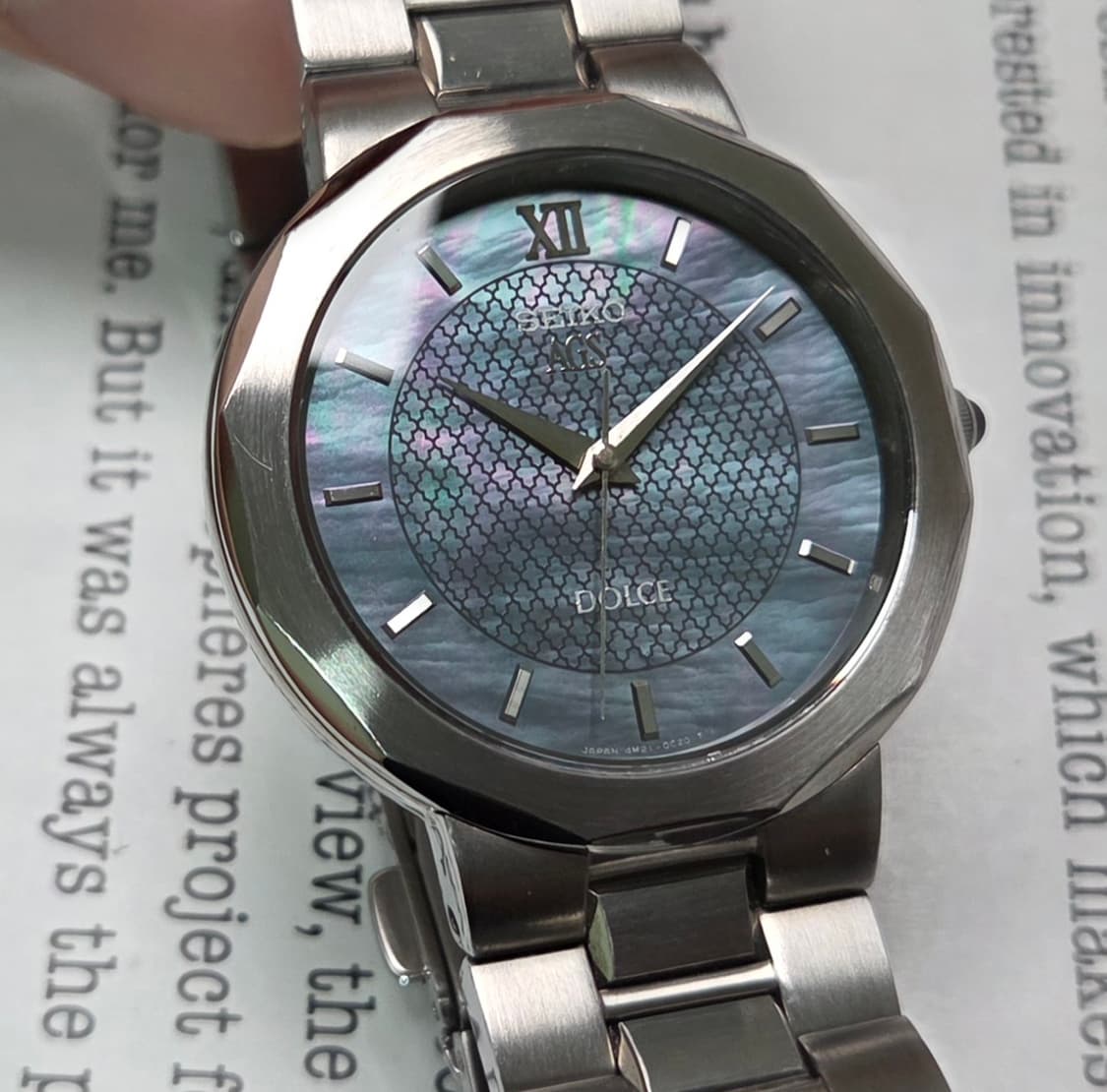 레어] 빈티지 세이코 돌체 블루자개판 칼침핸즈 각베젤 논데이트 슬림쿼츠 상품이미지3