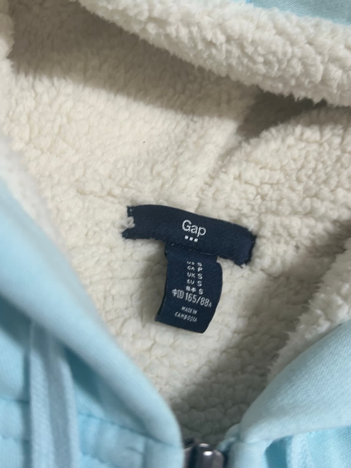 [유일대장] 갭 스카이블루 소라색 양털 후드집업 울프죠 상품이미지2