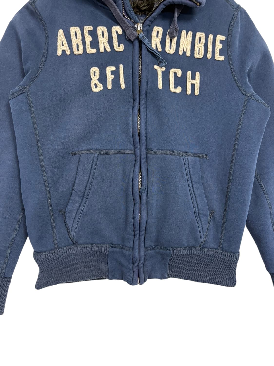 아베크롬비 퍼 후드집업 네이비 상품이미지4