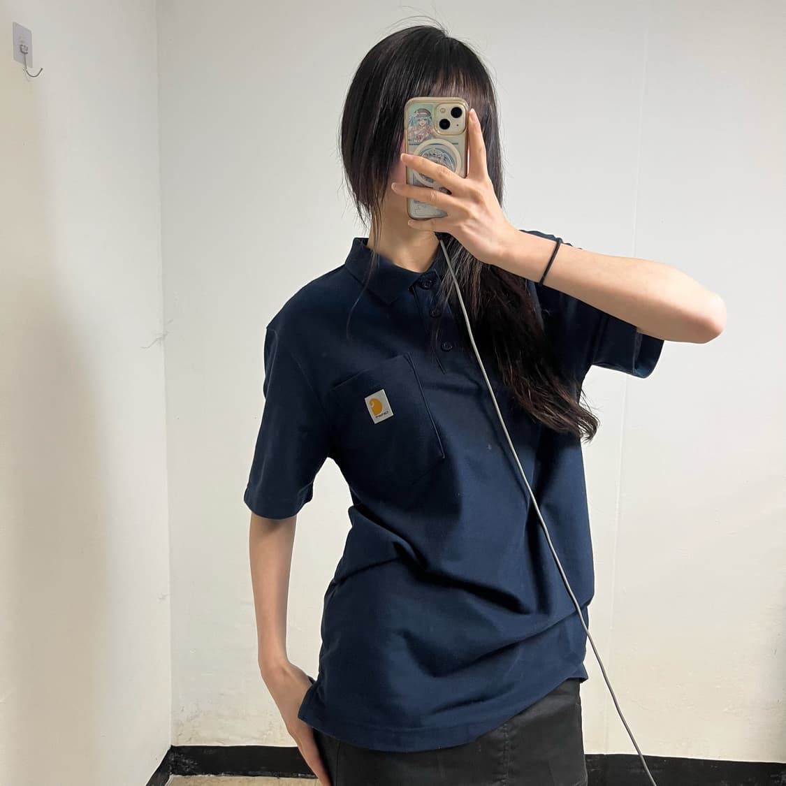 Carhartt Navy Collar T-Shirt 상품이미지2