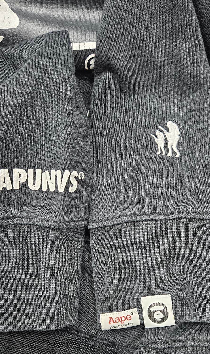 AAPE 에이프 유니버스 기모 후드티 블랙 S 상품이미지4