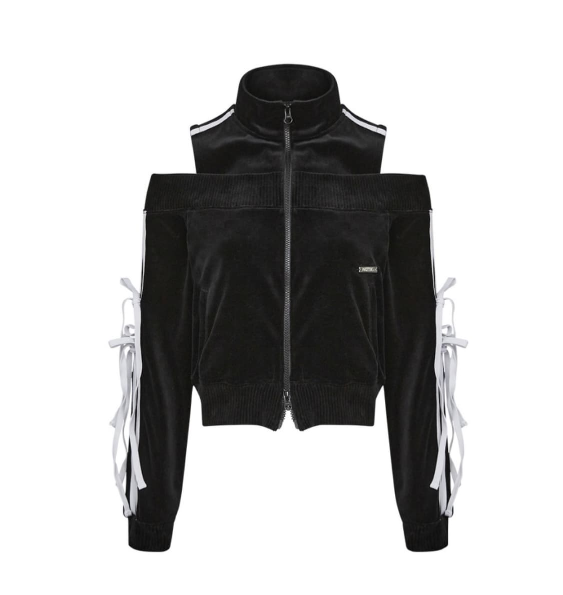 [장원영 착용] 낫노잉 벨벳 리본 투웨이 트랙탑 상품이미지3