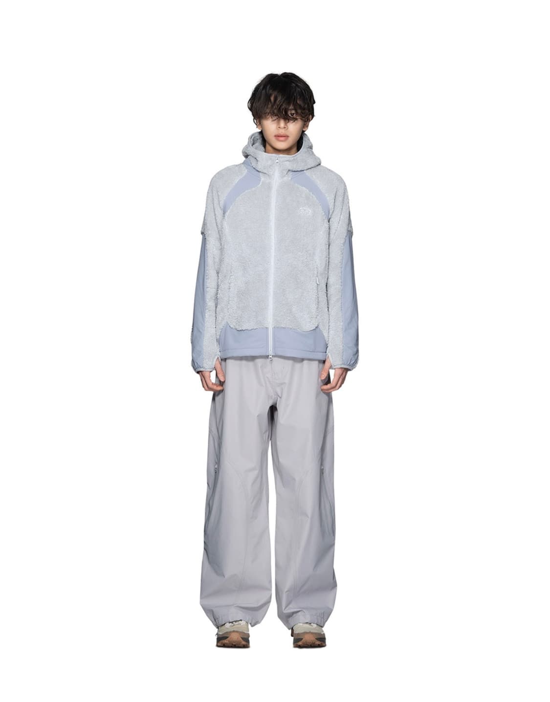 산산기어 플리스 후디드자켓 라이트그레이 1size 상품이미지2