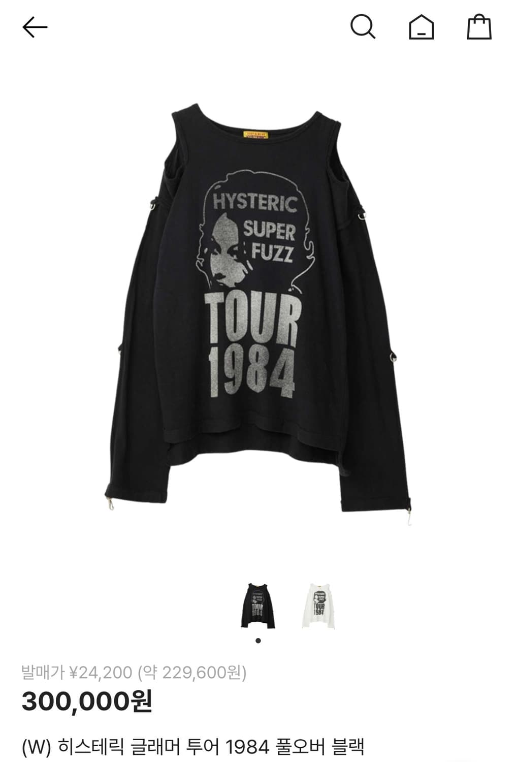 히스테릭 글래머 투어 1984 풀오버 블랙 Hysteric Glamor  상품이미지1