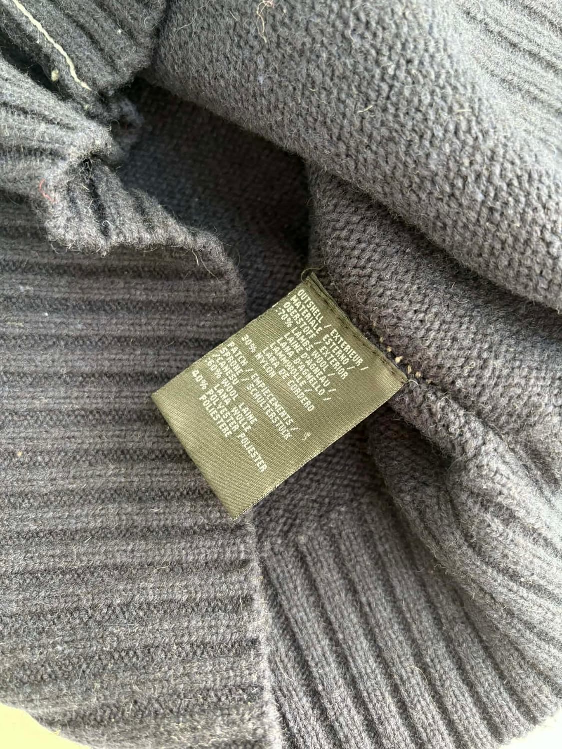 [S] 쇼트 네이비 완장 울 니트 스웨터 상품이미지4