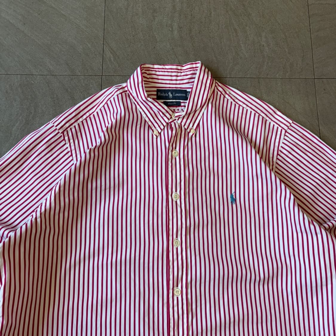 폴로 정품 레드 클래식포니 포플린 스트라이프 셔츠 상품이미지3