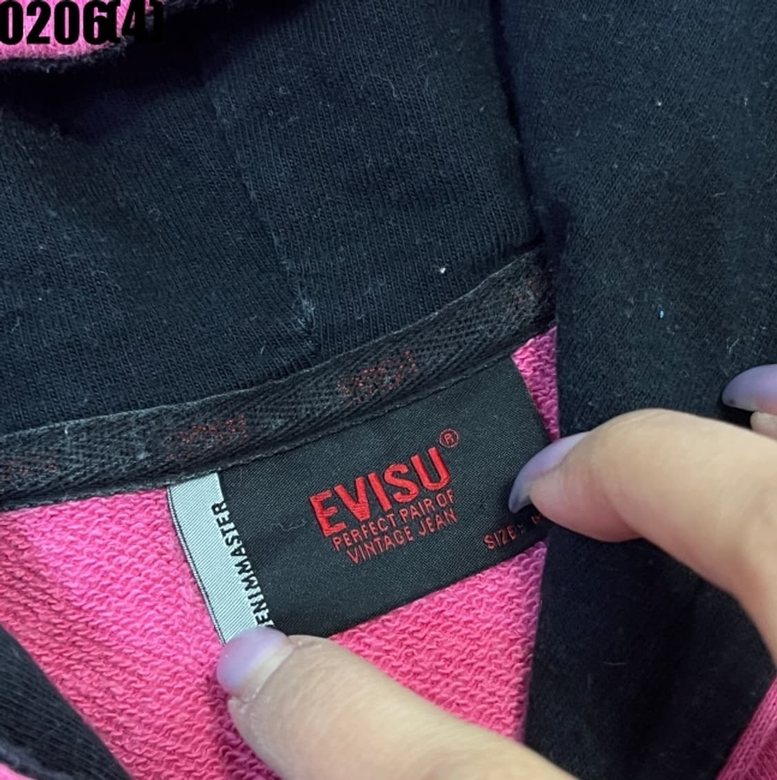 [M] 에비수 EVISU 핑크 후드티 0206(4) 상품이미지4