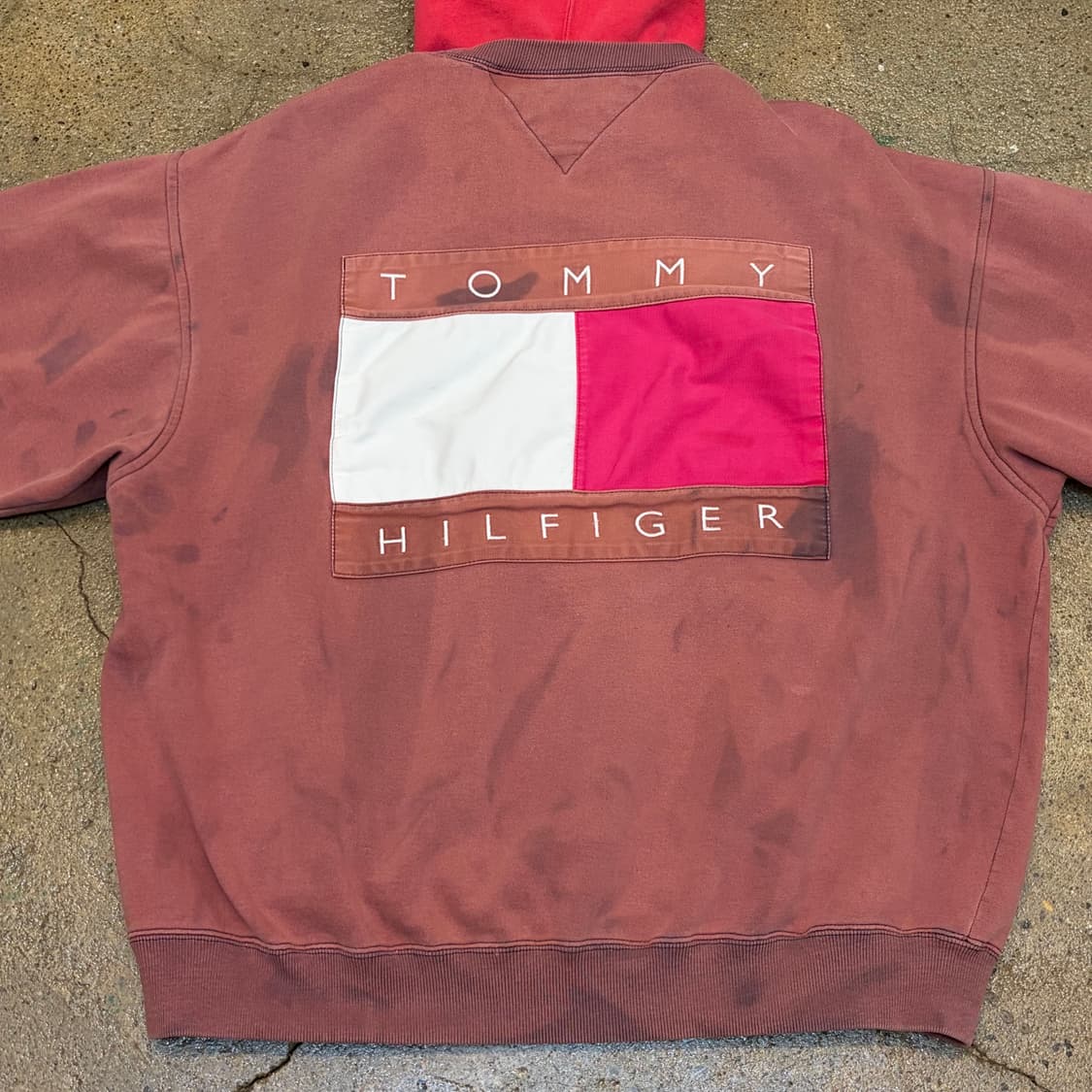 90s 미국 빈티지 타미힐피거 빅로고 후드티 상품이미지3