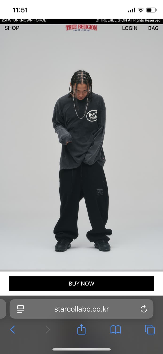 트루릴리젼 더블포켓 와이드 블랙 데님 팝니다 상품이미지2