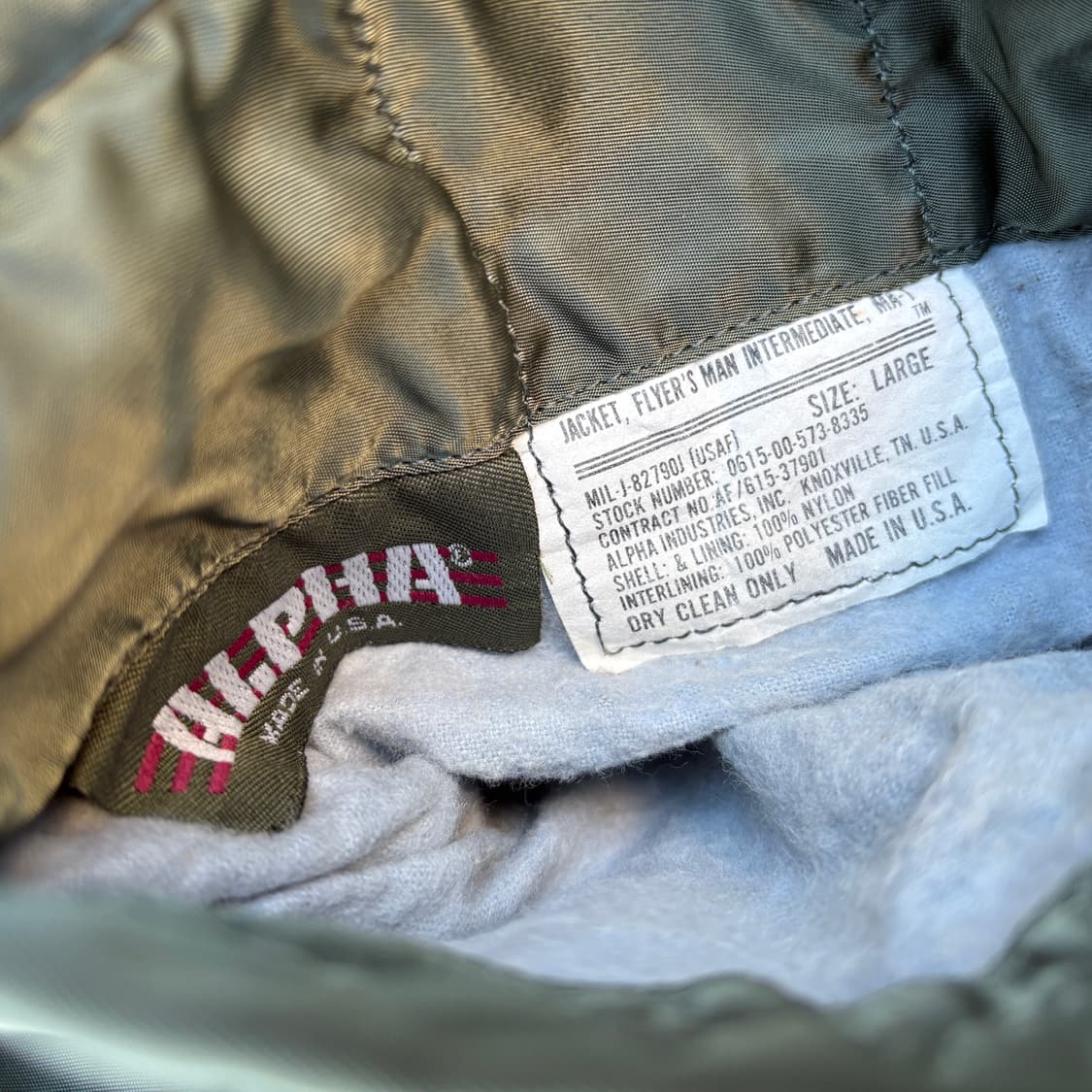 Alpha 90s 알파 made in usa Ma-1 자켓 상품이미지10