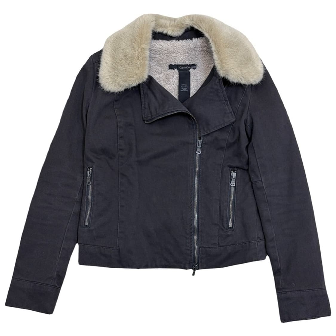 CALVIN KLEIN 퍼 카라 자켓 XS 상품이미지1